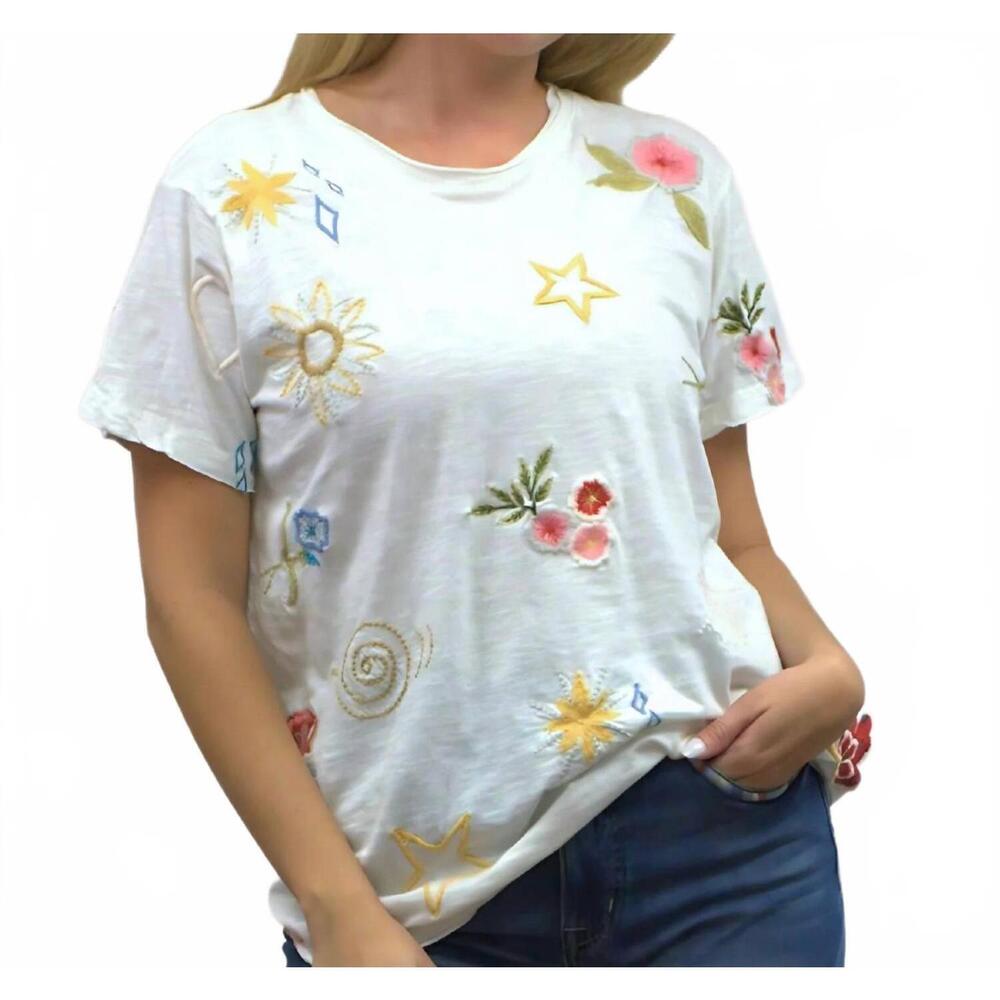 NEW KYLA SEO ingrid embroidered t-shirt in white